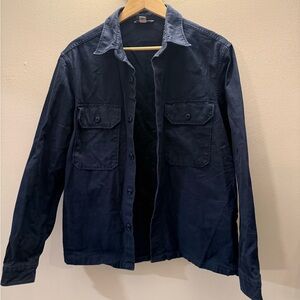 Wallace & Barnes Navy-Blue  Button-Up Long-Sleeve  jacket medium